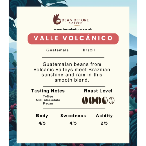 Valle Volcanico coffee blend label